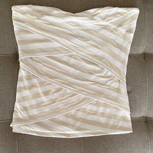 White House Black Market Striped Strapless Top